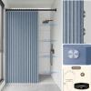YWQJL Folding Door Curtain with Telescopic Rod, Magnetic Blackout Room Divider, 150 x 180 cm view 2