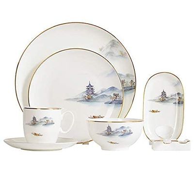 DLAZUM Bone China Dinnerware Set for One