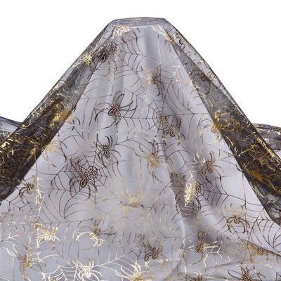 PH PandaHall Golden Silver Spiderweb Tulle Fabric