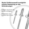 Gabex Stainless Steel A2 Flat-Head Blind Rivets, 3.0–6.4 mm, Grooved Mandrel (3.2 x 18 mm, 50 pcs.) view 2