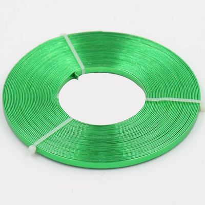 4 m Flat Aluminum Wire, 5 mm x 1 mm, Green