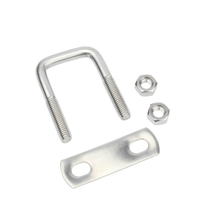 Carbon Steel Hex Nuts, Stainless Steel Nuts, 20–150 mm Inner Width, M6/M8/M10/M12, 40–250 mm Long, 304 Stainless Steel Square U-Bolts with Nuts