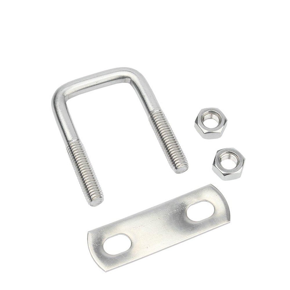 Carbon Steel Hex Nuts, Stainless Steel Nuts, 20–150 mm Inner Width, M6/M8/M10/M12, 40–250 mm Long, 304 Stainless Steel Square U-Bolts with Nuts