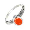 SILVERTROVE Carnelian Silver-Plated Handmade Band Ring, Unisex, Size 56 (17.8 mm) view 1
