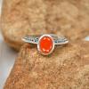 SILVERTROVE Carnelian Silver-Plated Handmade Band Ring, Unisex, Size 56 (17.8 mm) view 2