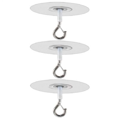 3-Pack Self-Adhesive Ceiling Hooks, Heavy-Duty