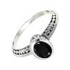 SILVERTROVE Black Onyx Gemstone Silver-Plated Band Ring, Handmade, CRG1146AE12 (Size 58/18.5) view 1