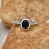 SILVERTROVE Black Onyx Gemstone Silver-Plated Band Ring, Handmade, CRG1146AE12 (Size 58/18.5) view 2