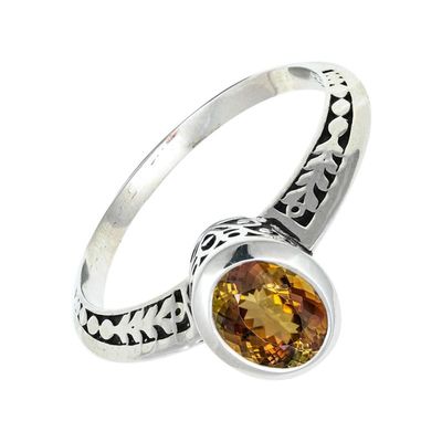 SILVERTROVE Lab-Created Andalusite Silver-Plated Handmade Band Ring for Men and Women, CRG1146AZ18_(64 (20.4))