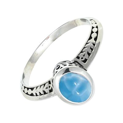 SILVERTROVE Larimar Gemstone Silver-Plated Band Ring, Size 57 (18.1)