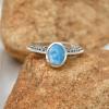 SILVERTROVE Larimar Gemstone Silver-Plated Band Ring, Size 57 (18.1) view 2