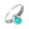 SILVERTROVE Silver-Plated Lab Turquoise Ring for Men and Women view 1