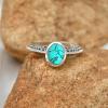 SILVERTROVE Silver-Plated Lab Turquoise Ring for Men and Women view 2