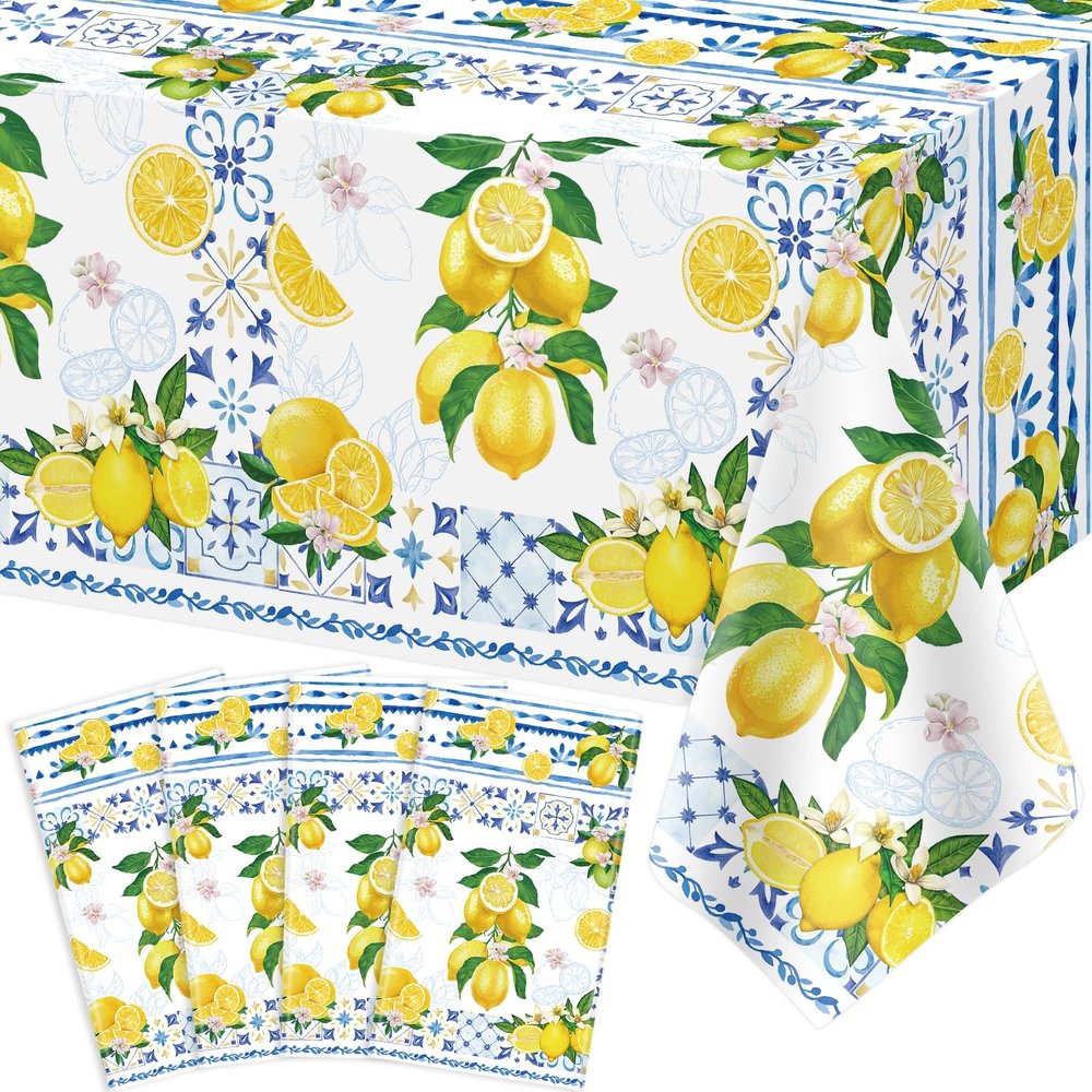 4-Pack Lemon Tablecloths