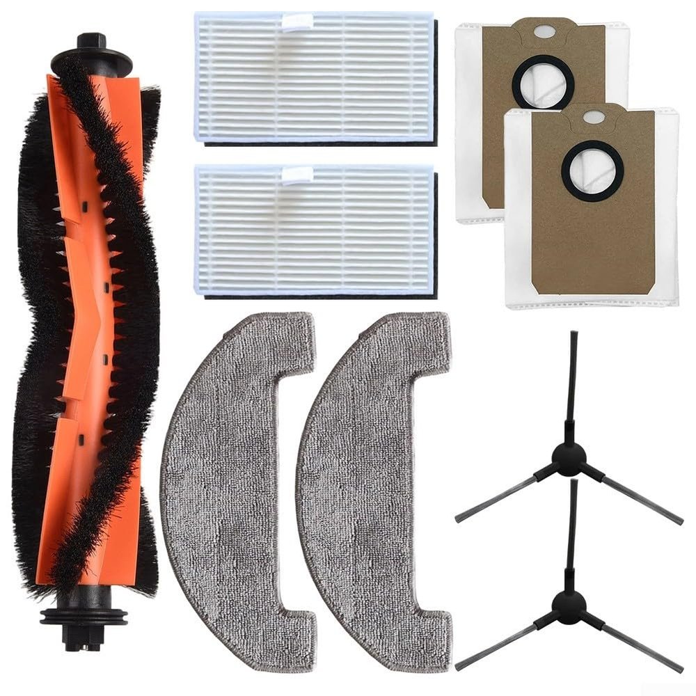 Replacement Parts Set for Monsga MS1 MAX Robot Vacuum, 9/24-Piece, with Main Brush, Mop Pads, Filters and Dust Bags (A)