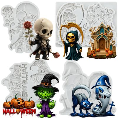 MYPRACS Halloween Skeleton Fondant Molds Set