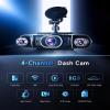 VECHTEL 2K Dash Cam for Cars, Front and Rear, with Wi-Fi, 4-Channel 1080P Car Camera, 3-Inch IPS Screen, 24H Parking Monitoring, Night Vision, G-Sensor, 360-Degree Protection, Supports up to 128 GB view 2