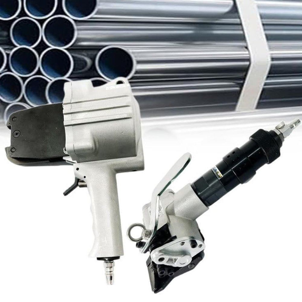 Heavy-Duty Pneumatic Steel Strapping Tool Set with Tensioner and Cutter