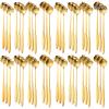 80-Piece Gold-Plated Stainless Steel Teaspoon Set with Cherry Blossom Design, Short Handles, 4 Spoon Shapes, 10 Packs view 1