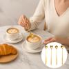 80-Piece Gold-Plated Stainless Steel Teaspoon Set with Cherry Blossom Design, Short Handles, 4 Spoon Shapes, 10 Packs view 2