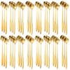 80-Piece Gold-Plated Stainless Steel Teaspoon Set with Cherry Blossom Design, Short Handles, 4 Spoon Shapes, 10 Packs view 3