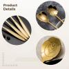 80-Piece Gold-Plated Stainless Steel Teaspoon Set with Cherry Blossom Design, Short Handles, 4 Spoon Shapes, 10 Packs view 4