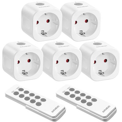 SURAIELEC Wireless Outlet Set with Remote, 16A/3680W, 5 Outlets