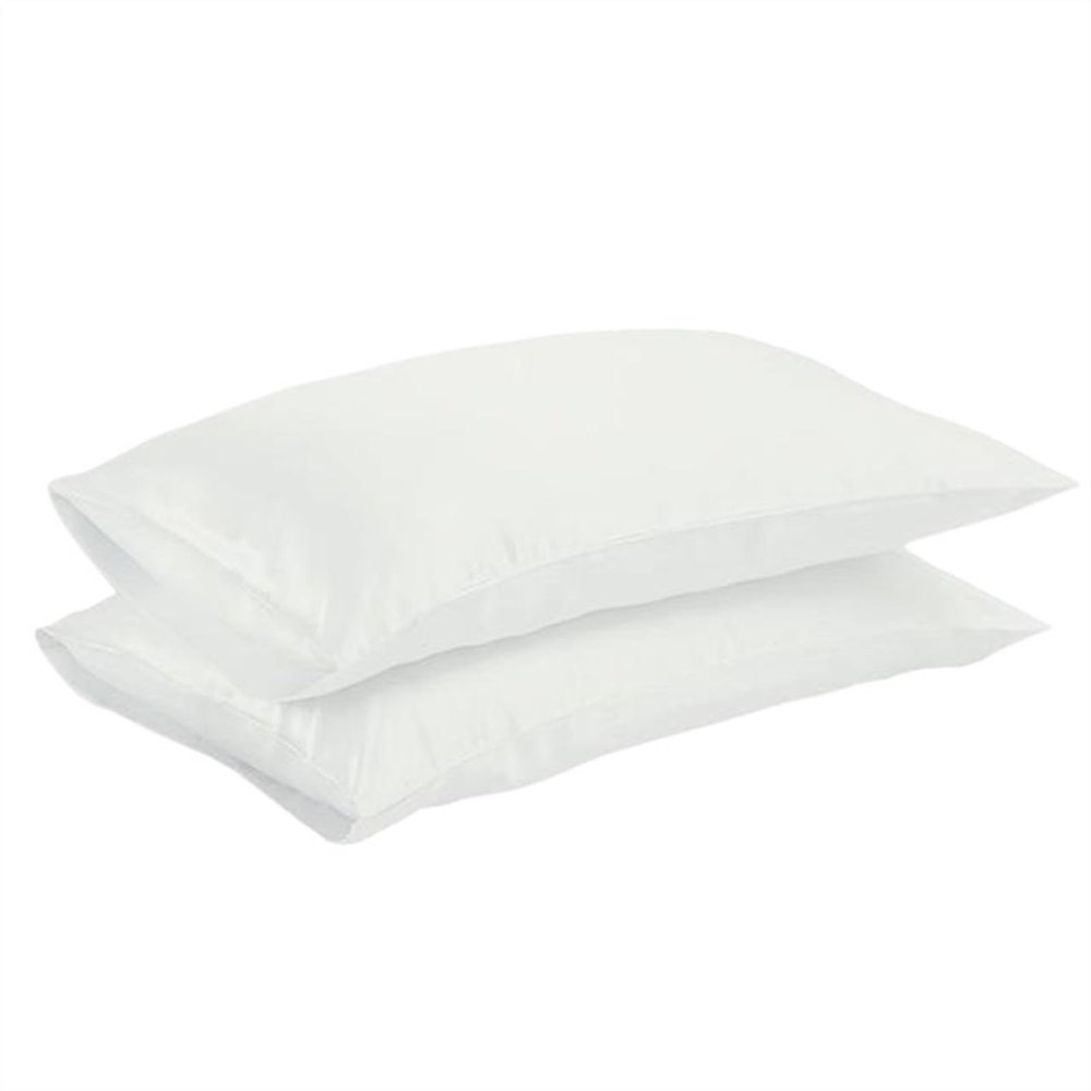 BANGHA Silk Pillowcase, Silky Satin Pillow Cover, Queen, White