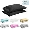 BANGHA Silk Pillowcase, Silky Satin Pillow Cover, Queen, White view 2
