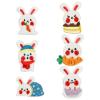 6 Embroidered Patches with Cartoon Rabbits view 1