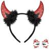 AIEDECOPT Devil Horn Headband with Glitter Face Jewel view 1