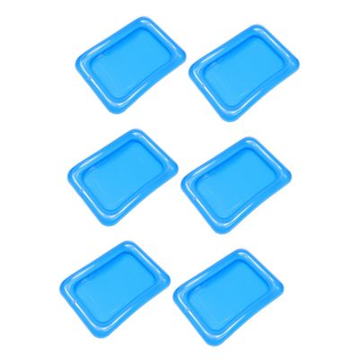 VALICLUD 6-Piece Inflatable Ice Serving Trays, Transparent Blue