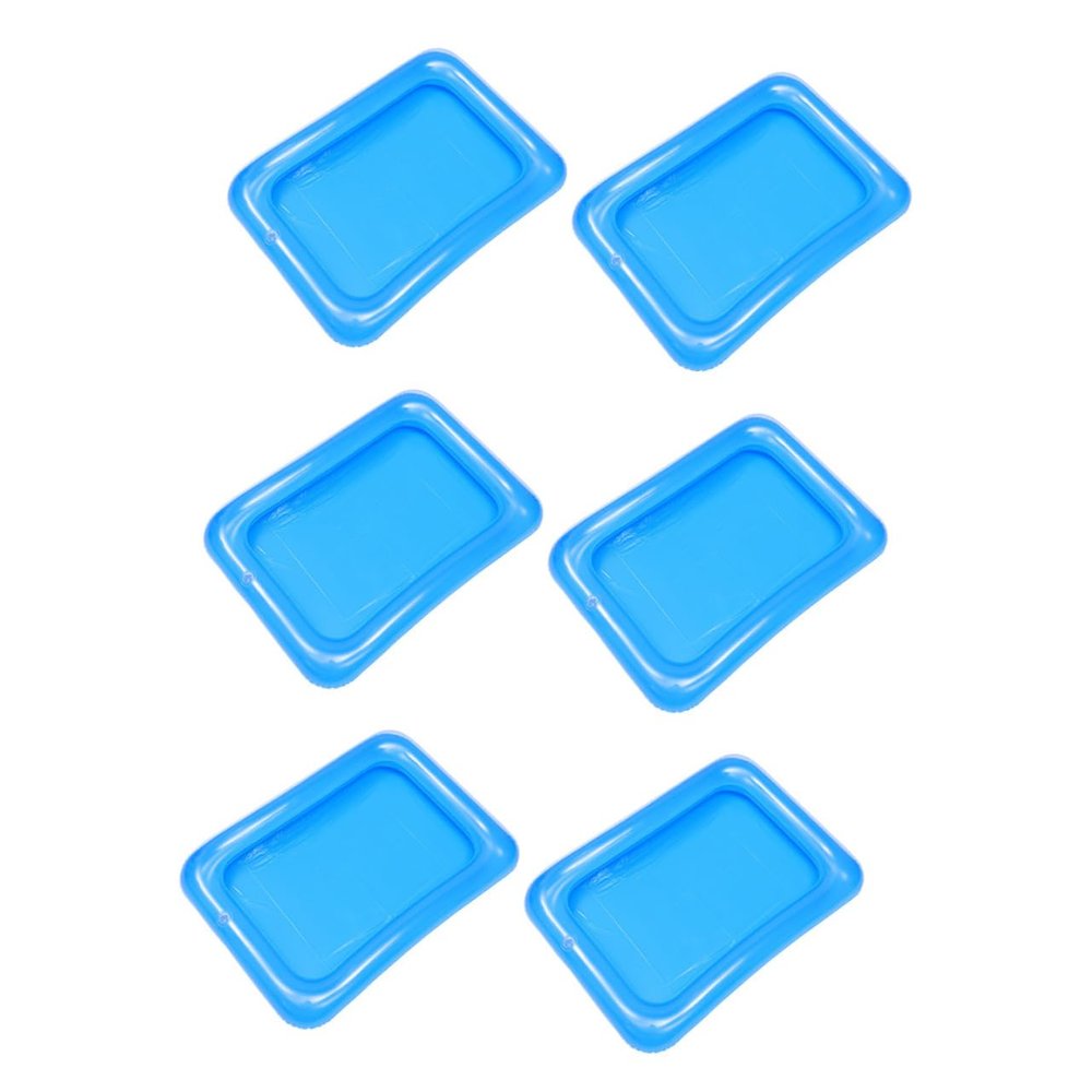 VALICLUD 6-Piece Inflatable Ice Serving Trays, Transparent Blue