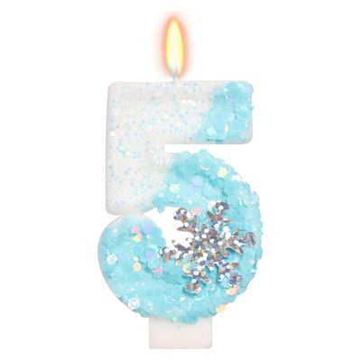 DazzJoy Frozen Birthday Candle Number 5