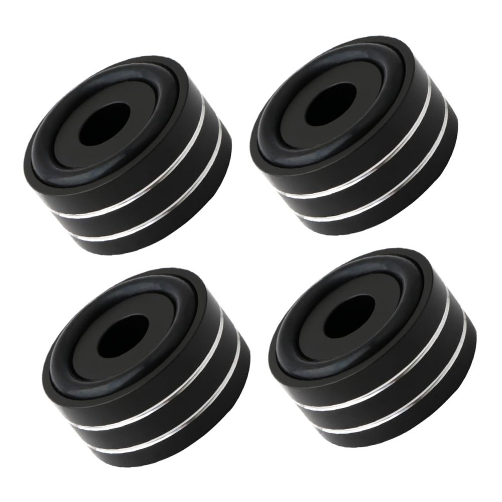 Anti-Vibration Furniture Glides, 4-Piece Set, Aluminum Alloy, Black