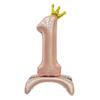 Sanu Belle Number Balloon 1 Pink with Crown 32 Inch view 1