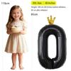 Sanu Belle Number Balloon 0 Black with Crown 40 Inch view 2