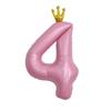 Sanu Belle Number Balloon 4 Pink with Crown 40 Inch view 1