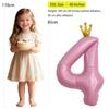 Sanu Belle Number Balloon 4 Pink with Crown 40 Inch view 2