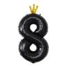 Sanu Belle Black Number 8 Balloon with Crown 40 Inch view 1