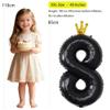 Sanu Belle Black Number 8 Balloon with Crown 40 Inch view 2