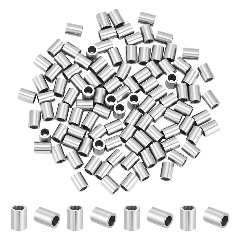 UNICRAFTALE Approx. 100pcs 304 Stainless Steel Tube Beads, 3mm Diameter x 4mm, for DIY Jewelry Making