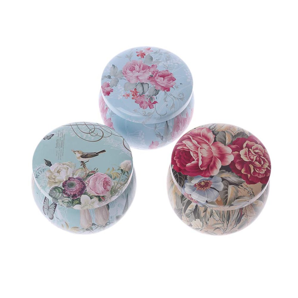NIHENHAO Retro Round Metal Tin