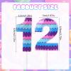 Video Game Birthday Candle, Purple-Blue Number 12 view 2