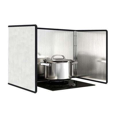 ZGYOZMNG Foldable Stainless Steel Stove Splash Guard, 50 x 80 x 45 cm