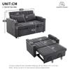 Merax 2-Seater Sofa Bed with Adjustable Backrest, Cup Holders and Side Pockets, Gray Cotton Fabric view 3