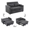Merax 2-Seater Sofa Bed with Adjustable Backrest, Cup Holders and Side Pockets, Gray Cotton Fabric view 4