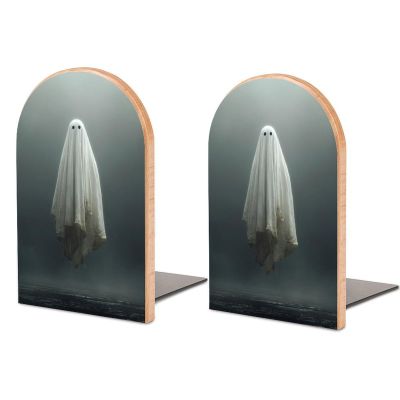 Ghostly Floating Figure Wooden Bookends, 2-Piece Set