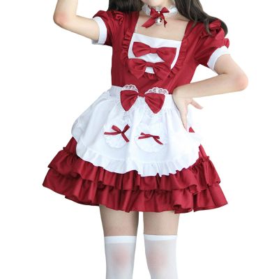 Women's Black Midi/Maxi Dirndl French Maid Dress, Oktoberfest Cosplay Outfit, S–5XL