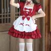 Women's Black Midi/Maxi Dirndl French Maid Dress, Oktoberfest Cosplay Outfit, S–5XL view 2